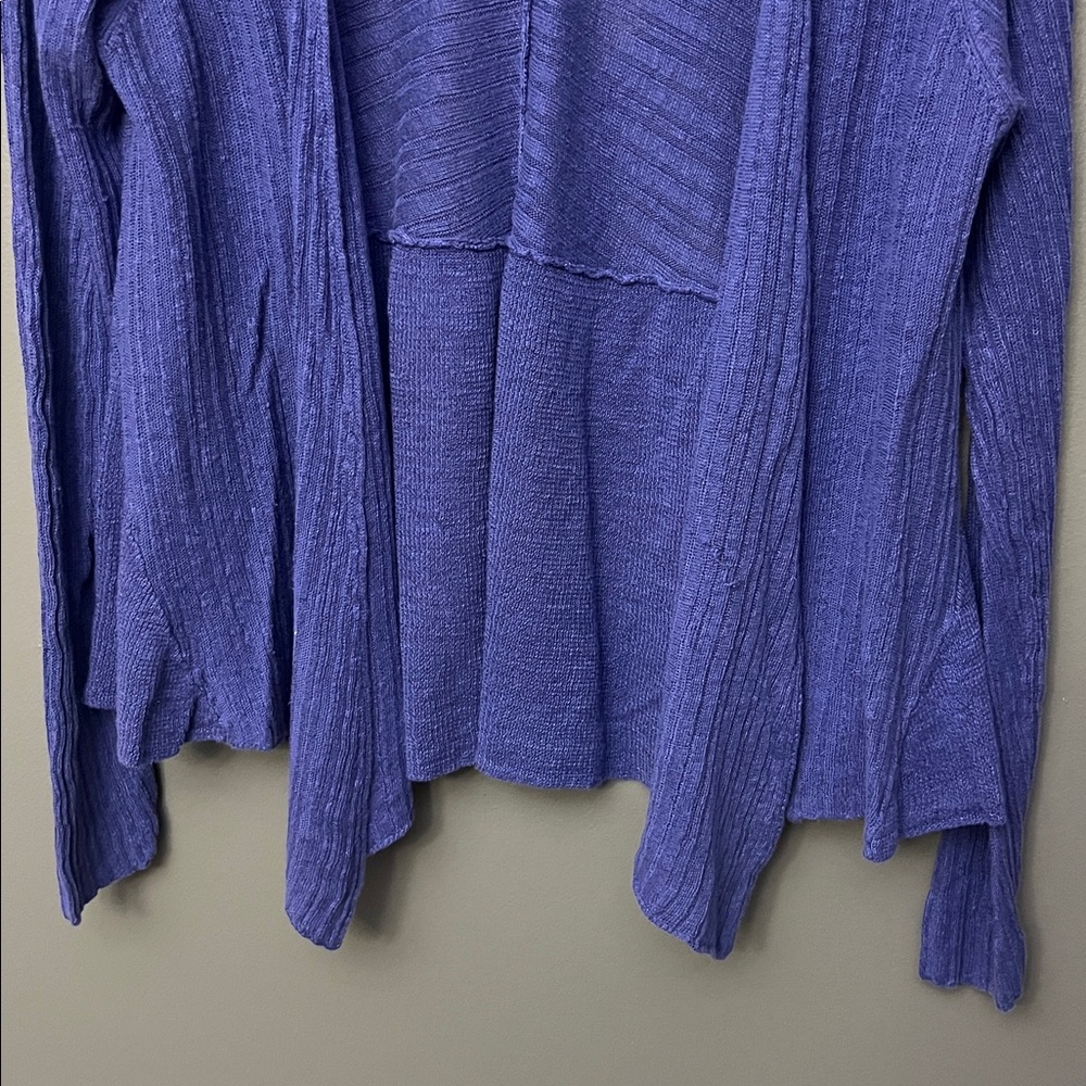 Eileen Fisher Purple Open Front Sweater- Size L - Picture 4 of 7
